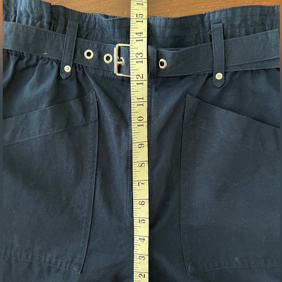 NWT Banana Republic Linen blend Paperbag Waist Trousers | navy | 12 - Picture 13 of 16